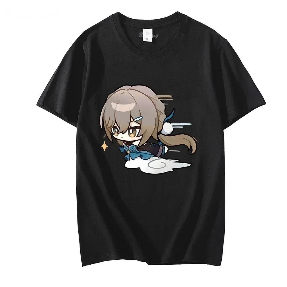 Honkai Star Rail Print Women T-shirt Loose Short Sleeve T Shirts Kawaii Cartoon Anime Clothes Summer Unisex Casual Clothing Tops