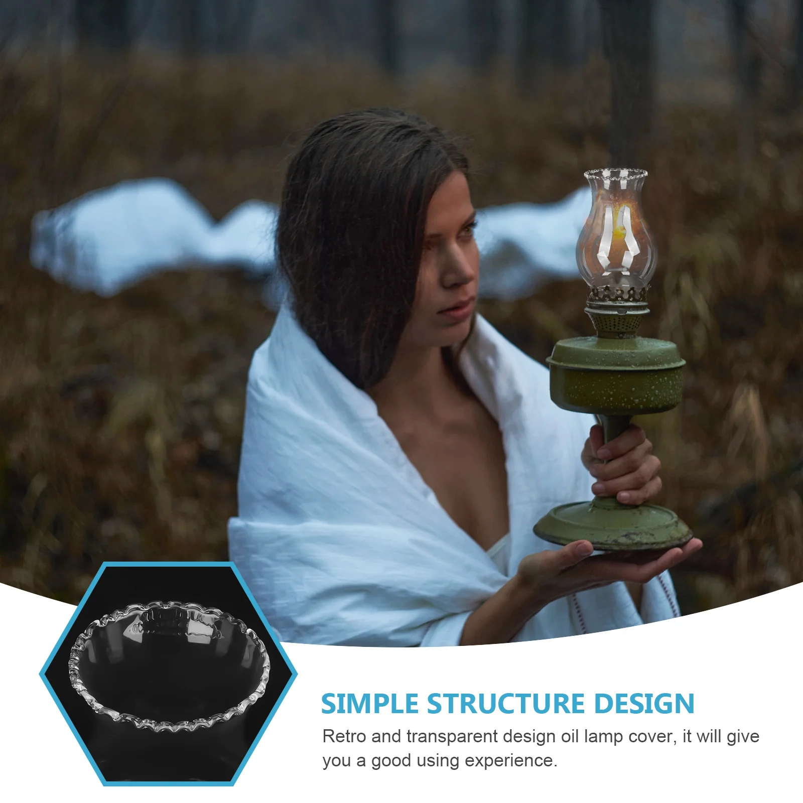 

Oil Lamp Chimney Retro Transparent Design Easy Installation Outdoor Camping Glass Lamp Cover Replacement Light Shade