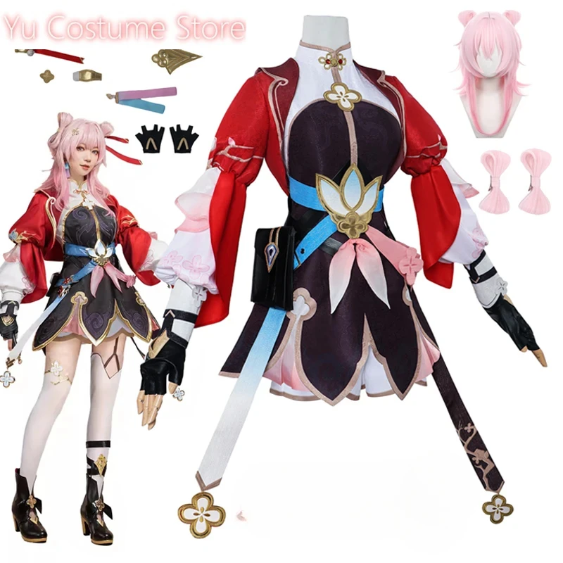 

Game Honkai: Star Rail March 7th Full Set Cosplay Costume Uniform Dress with Accessories Women Girl Halloween Carnival Suit 2025