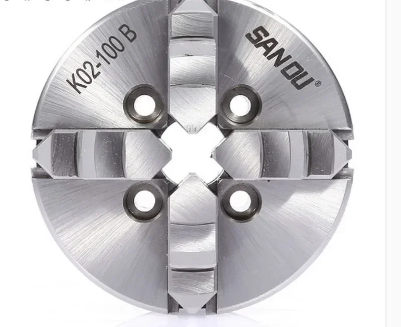 100mm 4 "bubut Chuck empat rahang mini Self-Centering SANOU K02-100B untuk CNC bubut kayu manik-manik Buddha