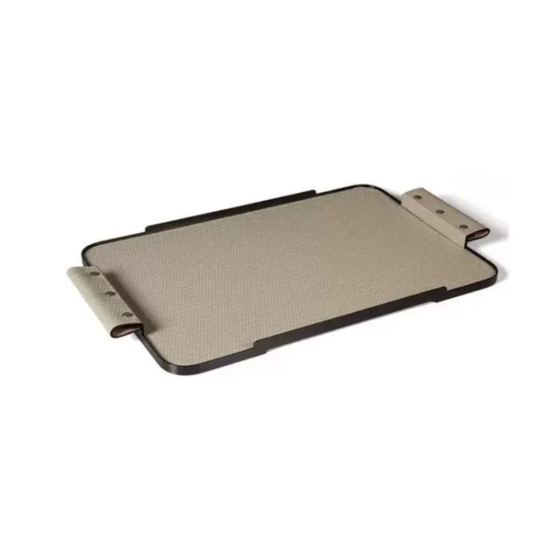 

Modern light luxury rectangular leather tray ornament, study entrance tea storage tray ornament