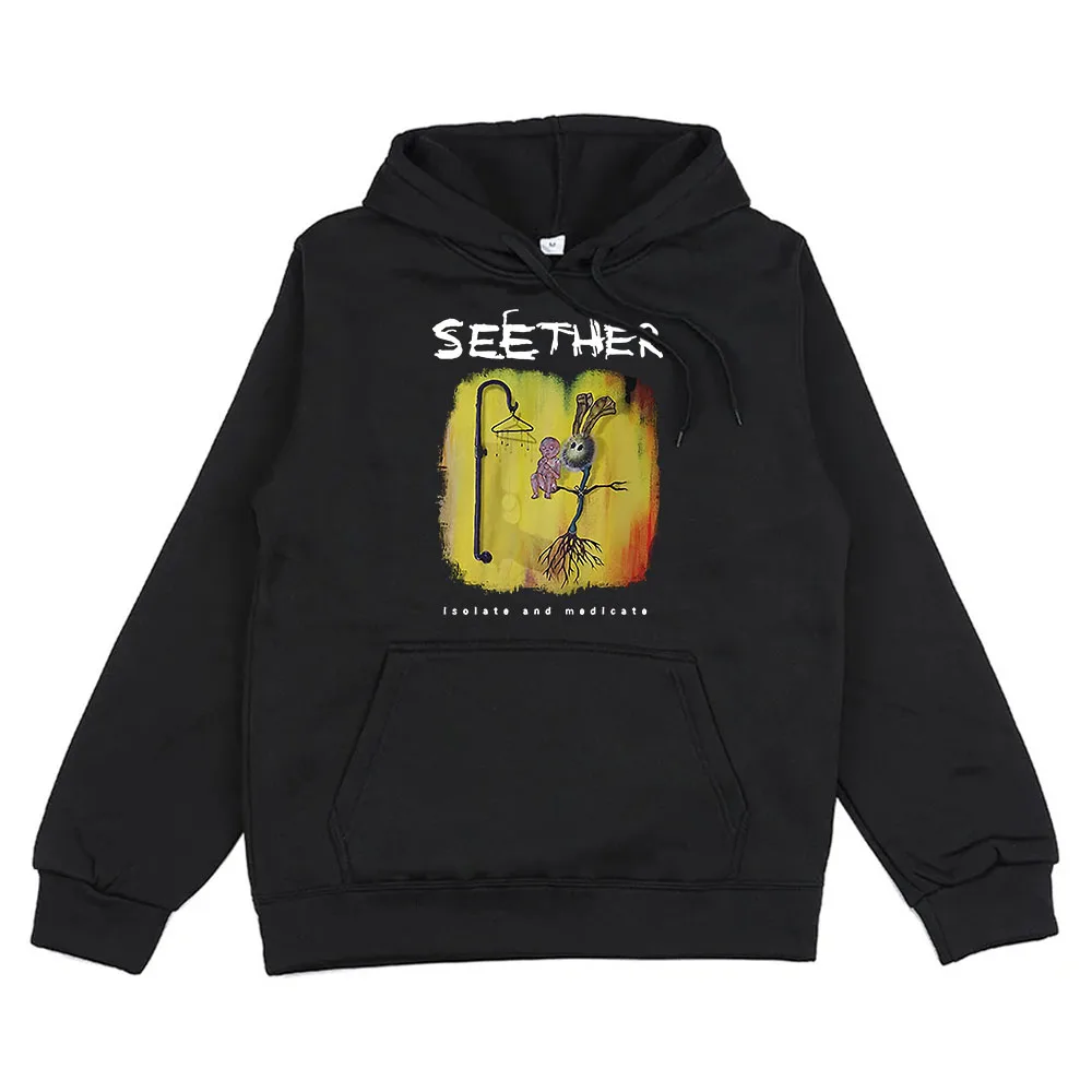 Isolate and Medicate Album Hoodies Seether Heavy Mental Rock Band Sweatshirt Streetwear Hip Hop Unisex Pullover Men Hoodie Print