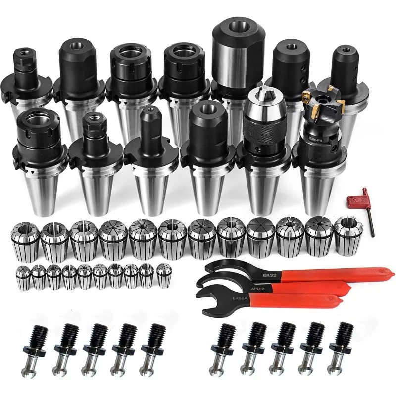 Collet Set CNC CAT40 Tooling Package ER32 ER16 Collet Set Mill Holder Spanner Drill Chuck (collet set)