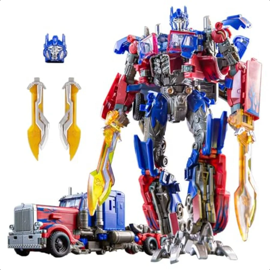 

Transforming Toys Figures Deformation Car Robot Toy with Extra Interchangeable Head Weapons Action Figure for 7 + Birthday Toy
