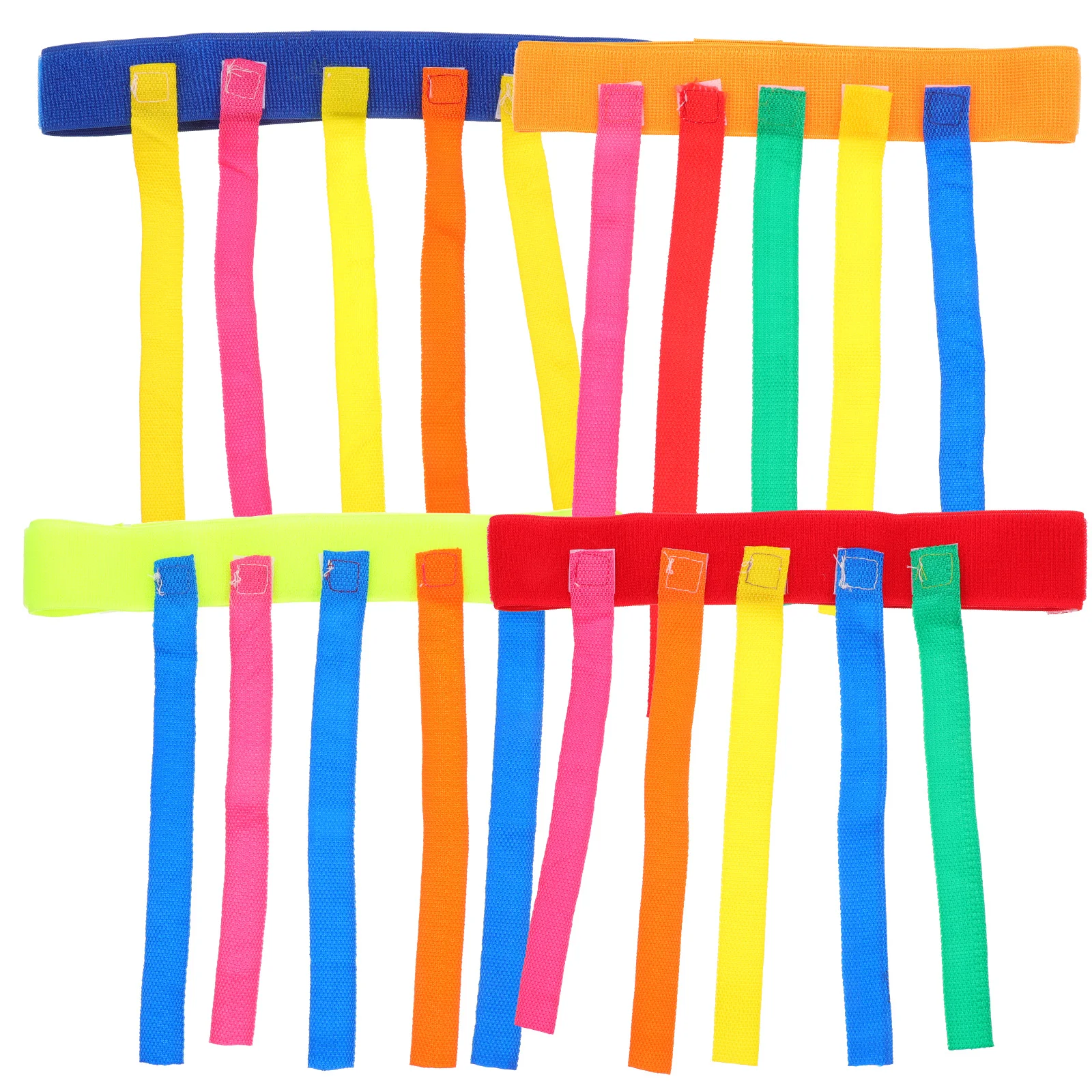 

4Pcs Tail Catch Game Belts Oxford Fabric Kids Training Props for Motor Skill Hand Eye Coordination Color Learning