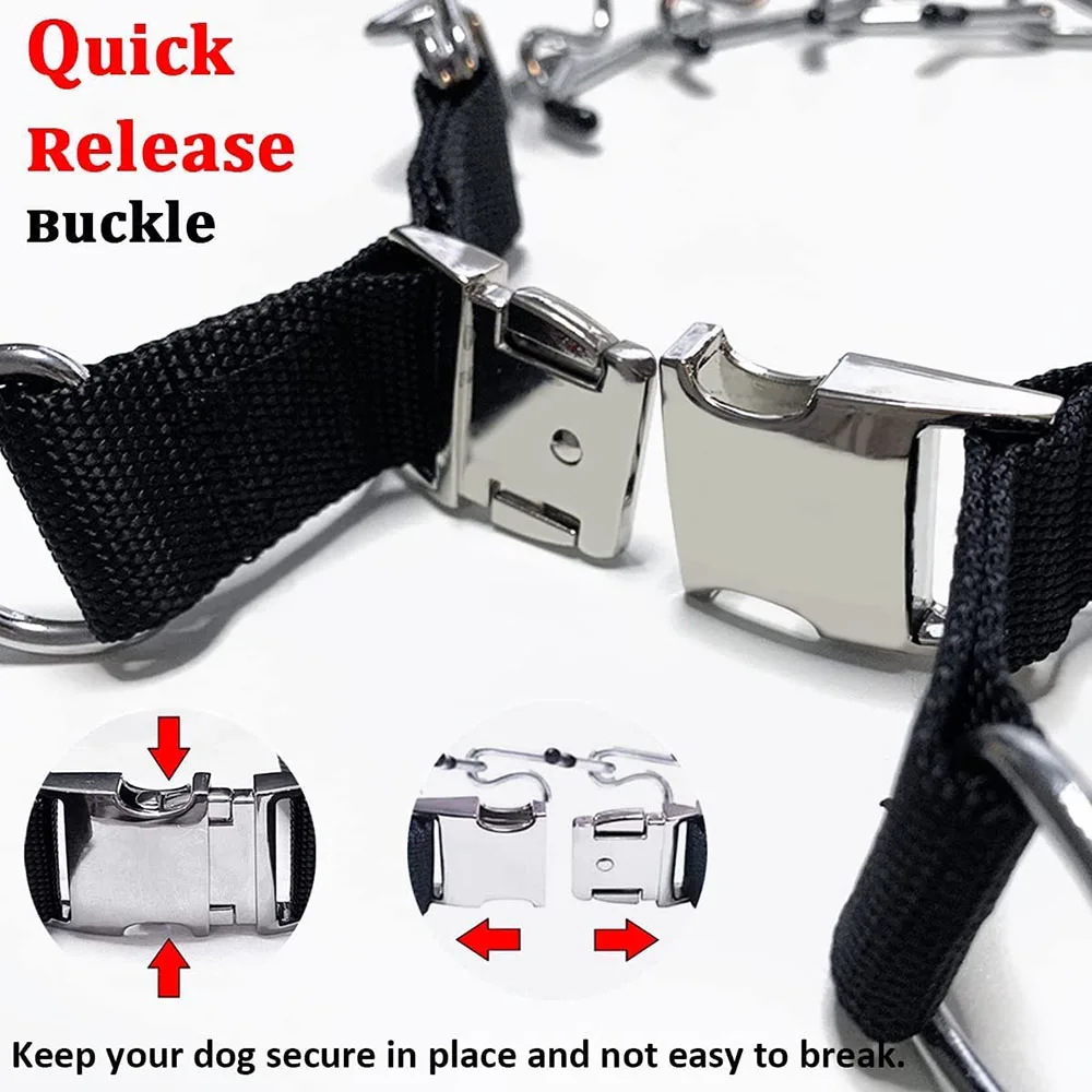 Dog Collar for Anti-Pull Training Quick-Release Metal Buckle Adjustable Stainless Steel Collar for Dogs Pet Prong Choke Collar