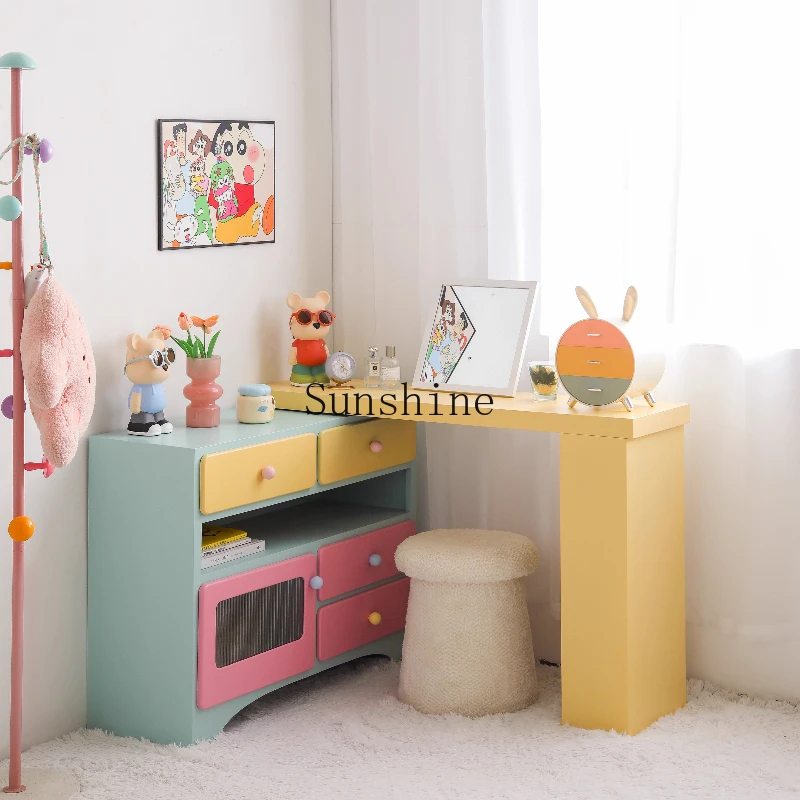 Integrated dresser cream wind makeup table bedroom storage color bedside multi-function