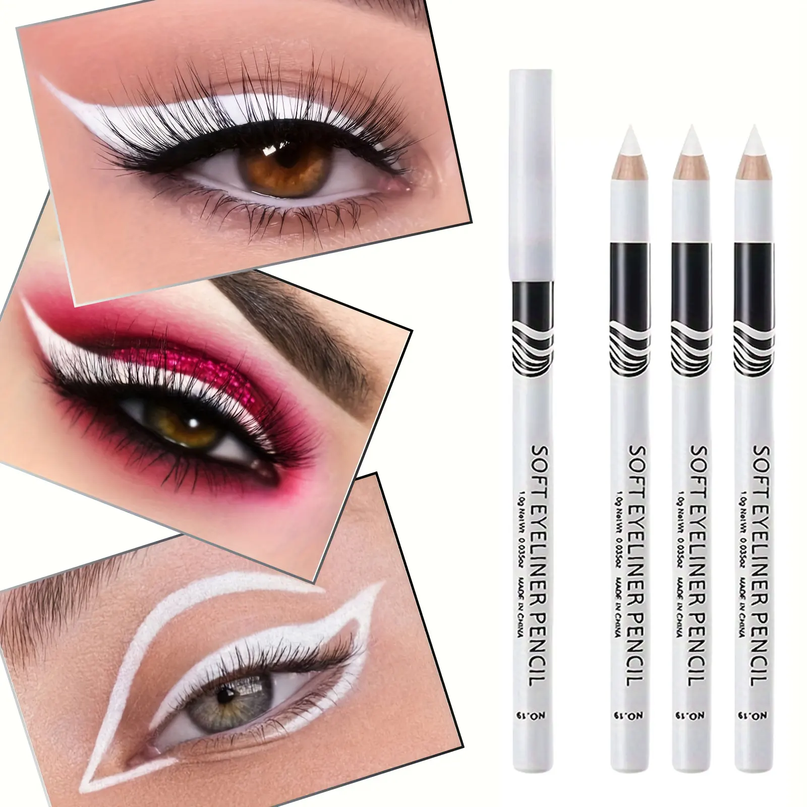 Holzstab, weißer innerer Eyeliner-Stift, Augenlid unter Falten, mattierter weißer Stift, Schönheits-Eyeliner, einfaches Färben