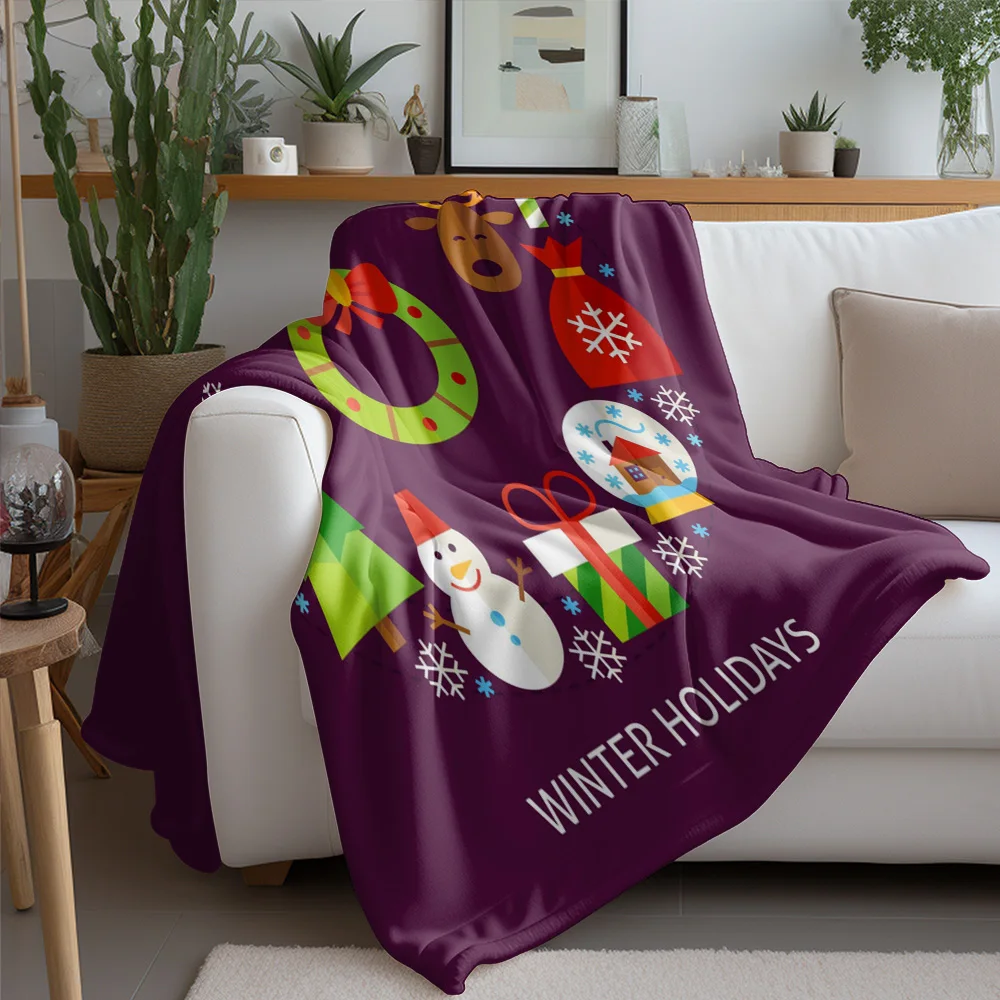 TU Cozy Winter Throw Blanket Snowflake Christmas Holiday Decorative Warm Soft Flannel Fleece Bedspread Gift Home Decor