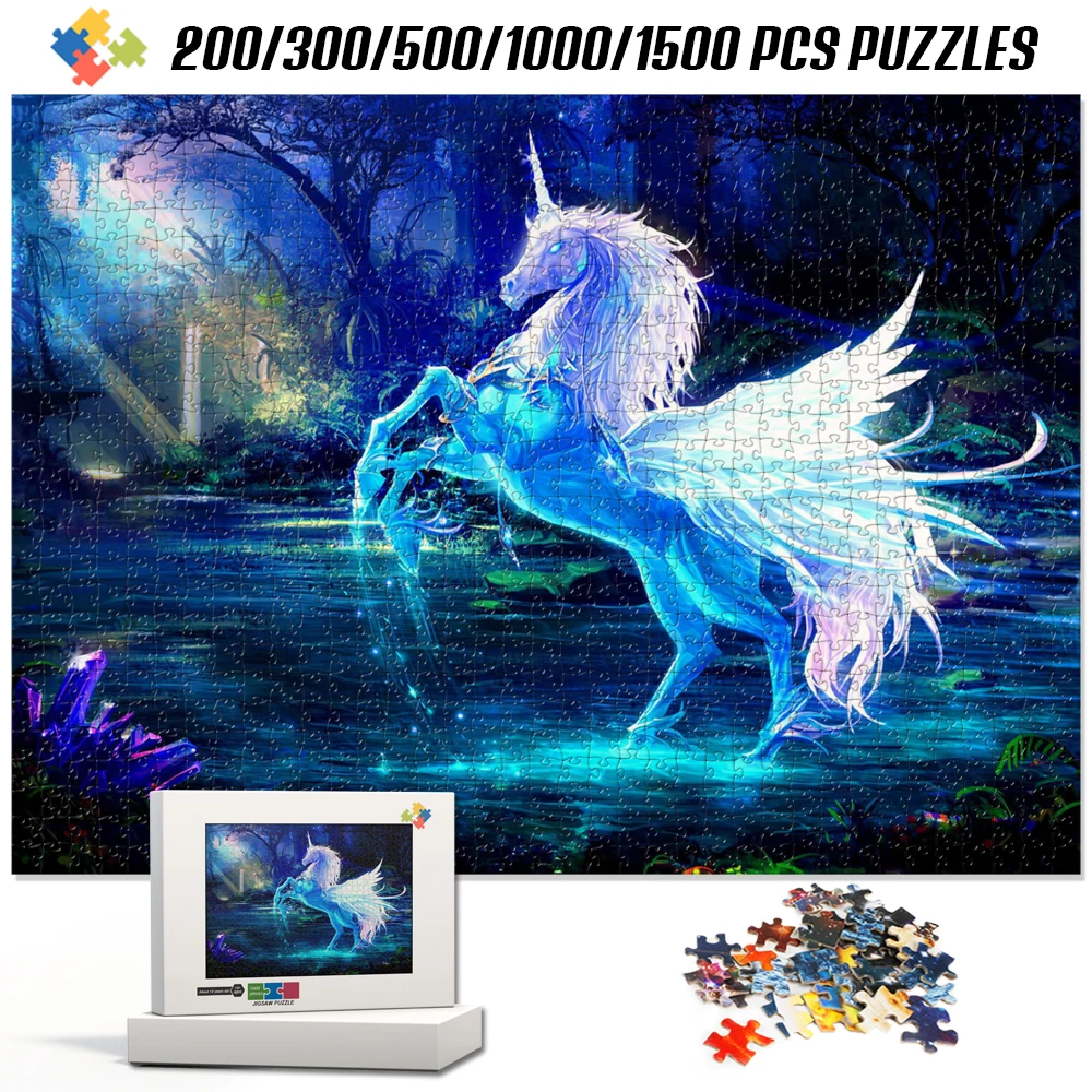 

Пазлы «Лунная ночь с единорогом» на 1000 элементов: Семейные интерактивные игры для взрослых, снятия стресса, развивающие игры для детей, подарок для всей семьи