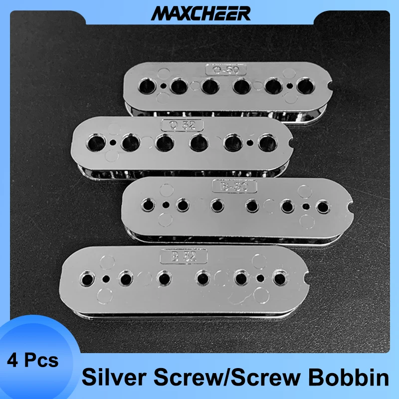 Bobina Humbucker chapada en cromo, 4 piezas, N:50/B:52MM, pastilla de doble bobina para guitarra eléctrica, bobina de tornillo