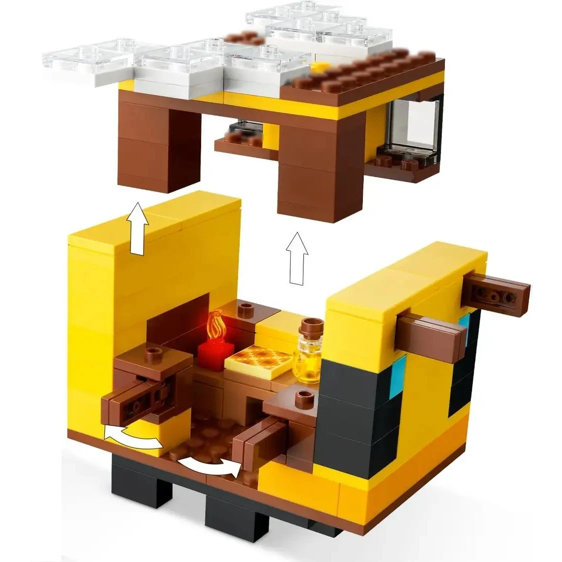 254 قطعة اللبنات الإبداعية كوخ النحل لتقوم بها بنفسك العالم مع أرقام تجميع الطوب لعبة هدية للأطفال الأطفال