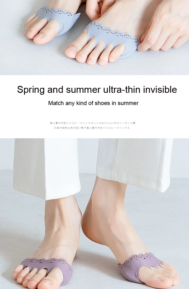 Einlegesohlen für High Heels, Halbschuhe, Fünf-Finger-Vorfußpolster für Damen, zur Behandlung von Hornhaut, Hühneraugen und Fußschmerzen, unsichtbare Sockeneinlagen. – Detail 4