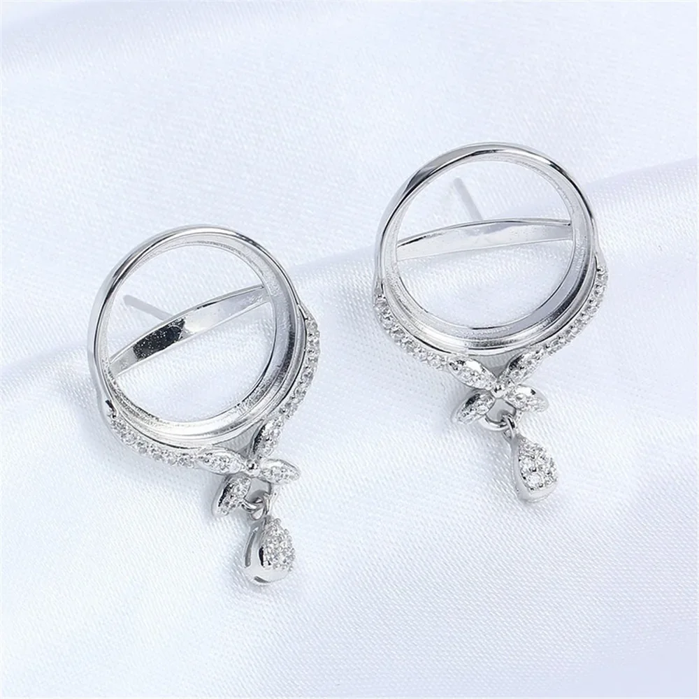 S925 Sterling Silver Pearl Earring Settings DIY Jewelry Making Supplies Blank Earring Posts for Handcrafted Accessories No Pearl