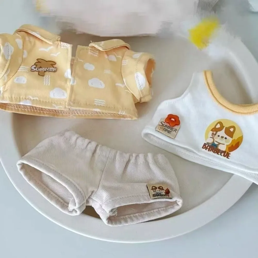 

Модный комплект из 4 предметов: хлопковая одежда для детей 20 см, милый повседневный комплект в отпускном стиле (рубашка и шорты), подарок на день рождения