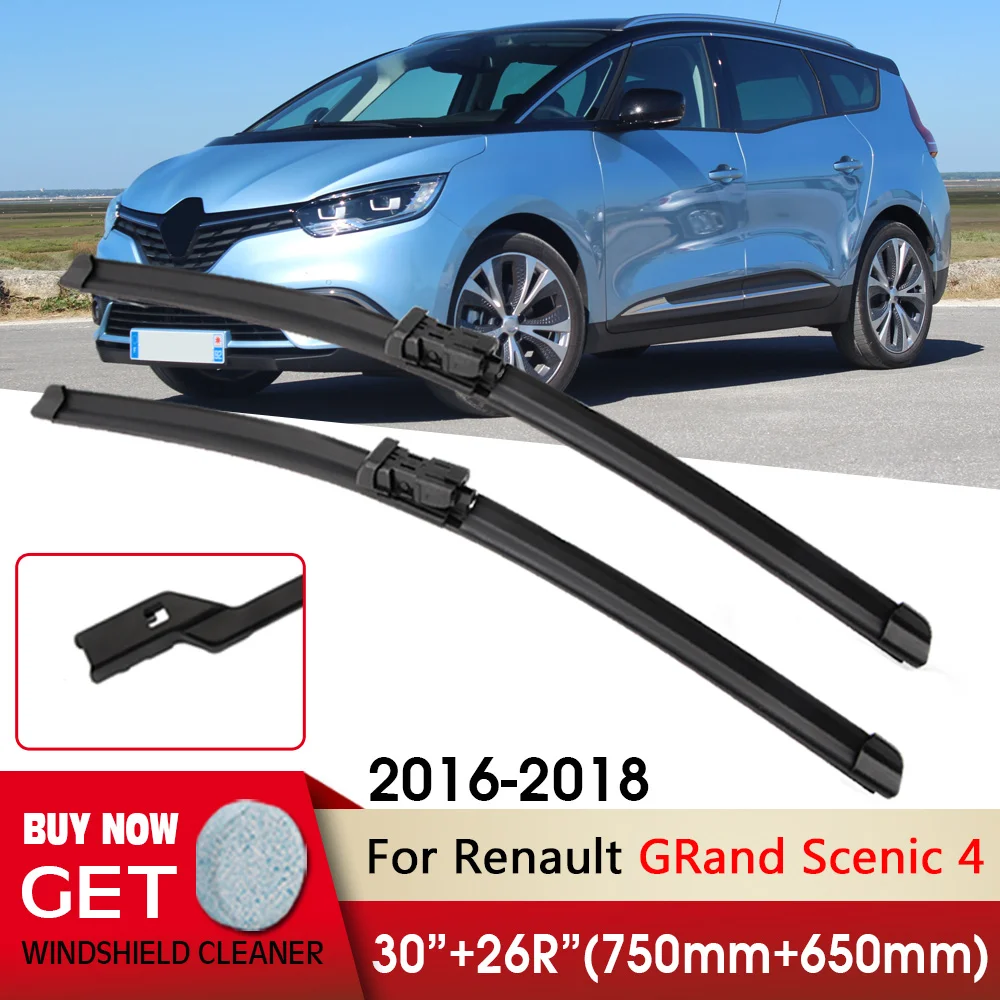 

Car Wiper Front Wiper Blades 30"+26R" For Renault GRand Scenic 4 2016-2018 Fit push button Windscreen Wipers Auto Accessories