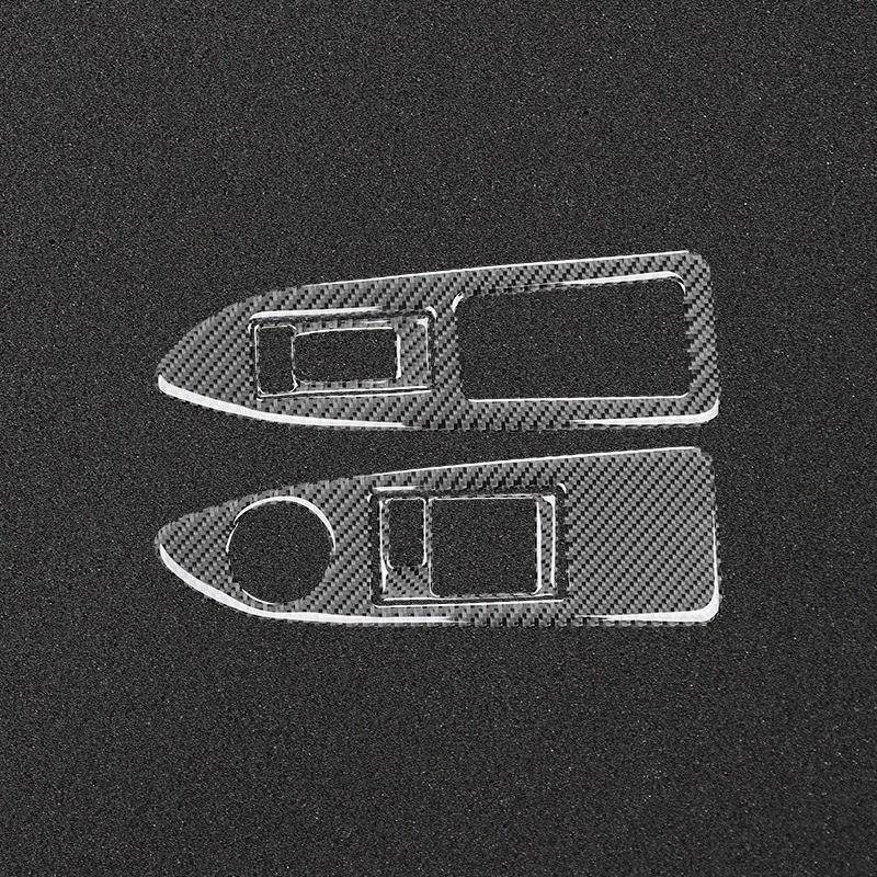 DOMEN New Car Window Lift Switch Panel Trim Decals Sticker For Dodge Challenger 2008 2009 2010 2011 2012 2013 2014 Carbon Fiber view 6