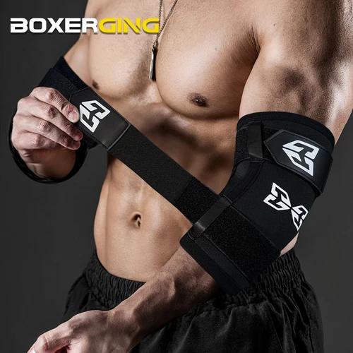 Imagen 1 del producto Codera de levantamiento de pesas, soporte de compresión de neopreno, coderas, Protector de mangas de brazo para levantamiento de pesas, gimnasio, fuerza, Fitness