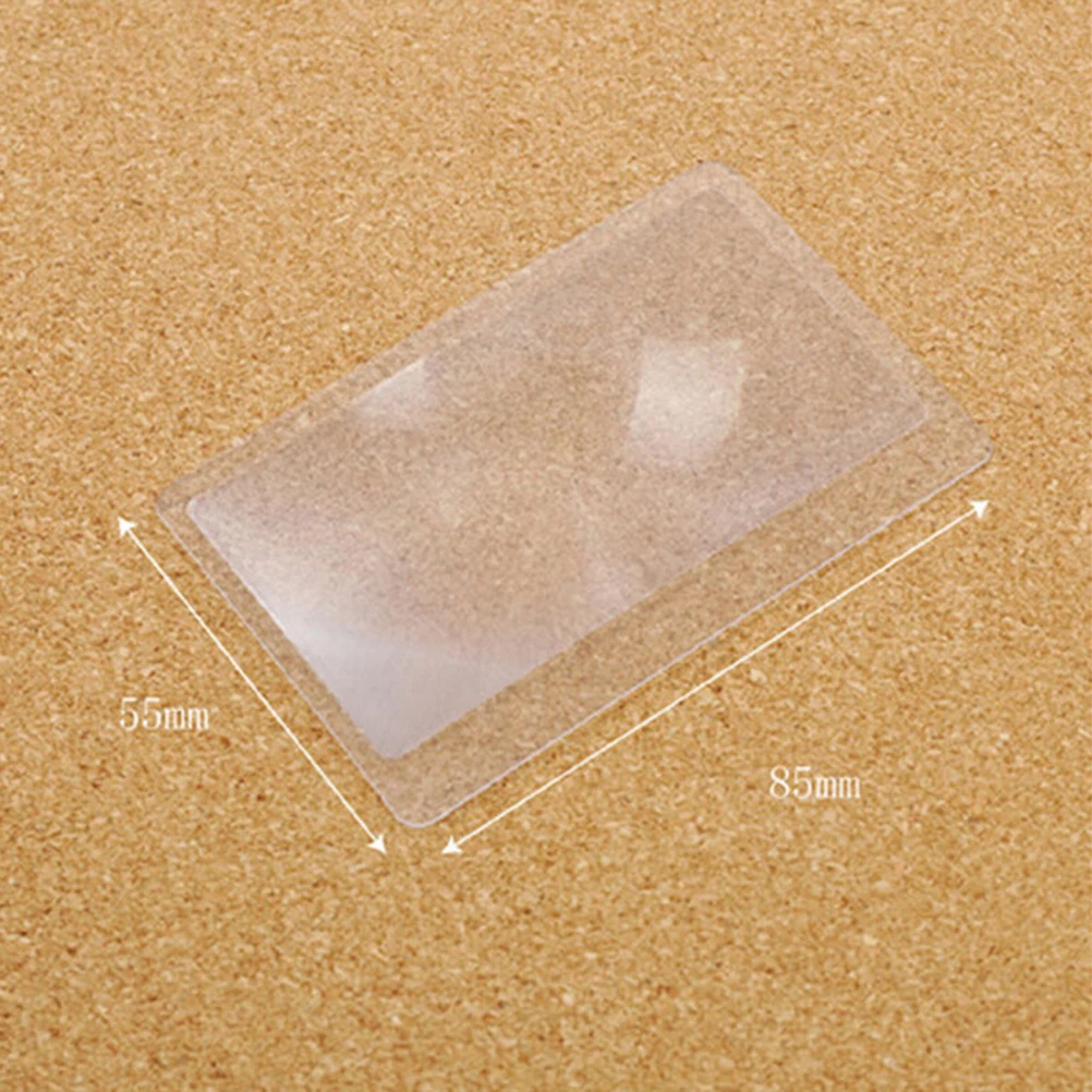 Transparent PVC Plastic Magnifying Glass, Credit Card Magnifying, Easy To Read Lens, Triple Magnification 10 Pcs