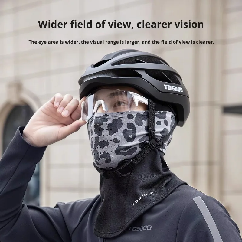TOSUOD الشتاء الدراجات قناع بالاكلافا MBT قبعة الدراجة تنفس بالاكلافا ركوب قناع كامل الوجه الصوف مبطن هود أقنعة التزلج #3