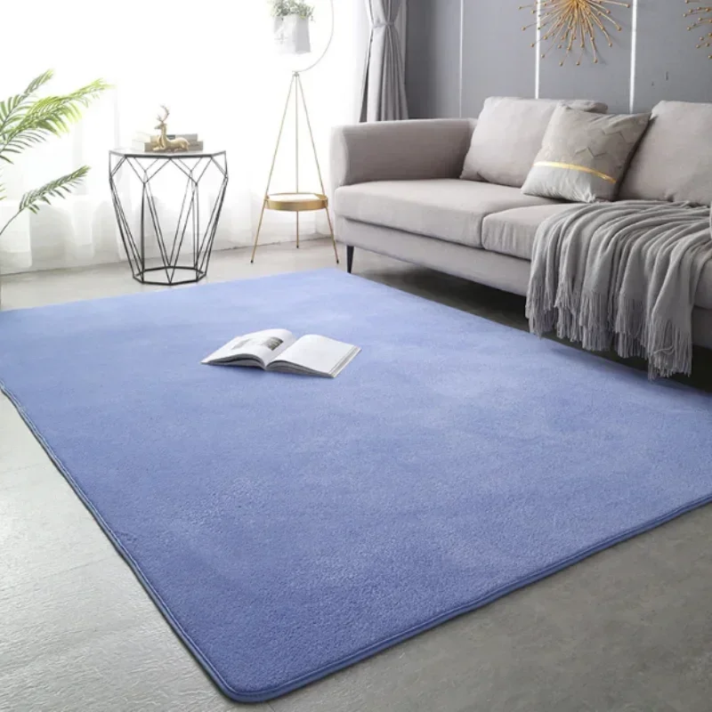 

VIKAMA Solid Color Coral Velvet Household Carpet Living Room Bedroom Non-slip Comfortable Not Easy to Lose Hair Carpet