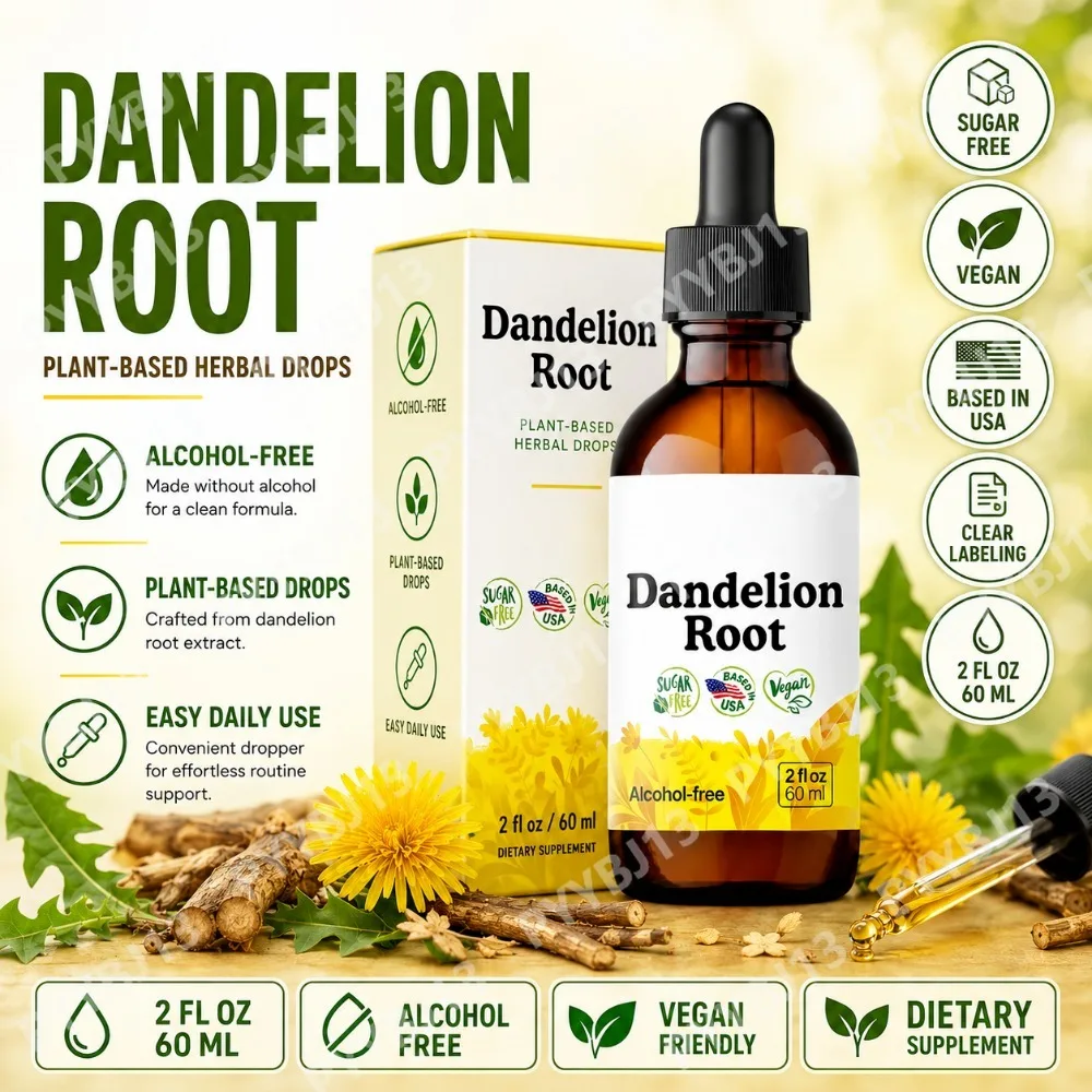 Dandelion Root Supplement Liver Detox Cleanse Support Tincture Add to Tea Herbal Vegan Sugar Alcohol Free Liquid Extract Drops