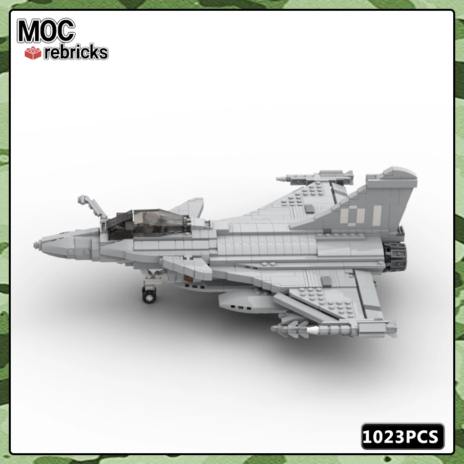 MOC Military Serie Baustein Modell Rafale Fliegende Waffe Teile Set Originalität DIY Kinder Geschenk Pädagogisches Spielzeug