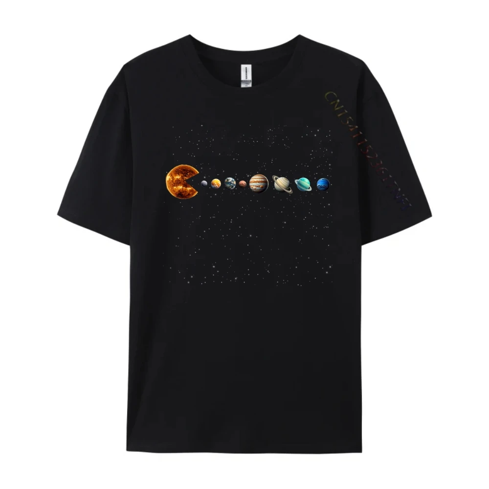 Funny Solar System Astronauts Space Video Games Designer T Shirt Men Cotton T Shirt Men Aesthetic