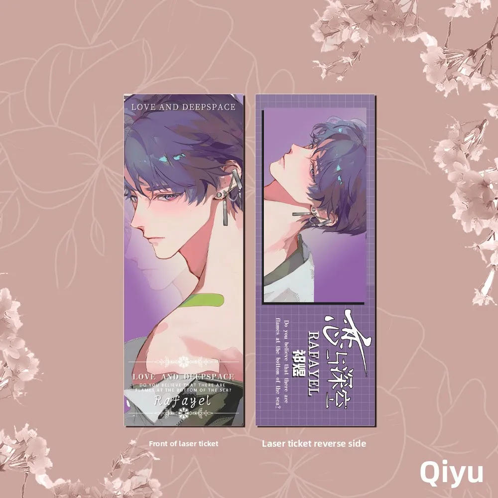 Love and Deep Space High Appearance Level Laser Ticket Rafayel Xavier Zayne Sylus Caleb Game Peripheral Bookmarks