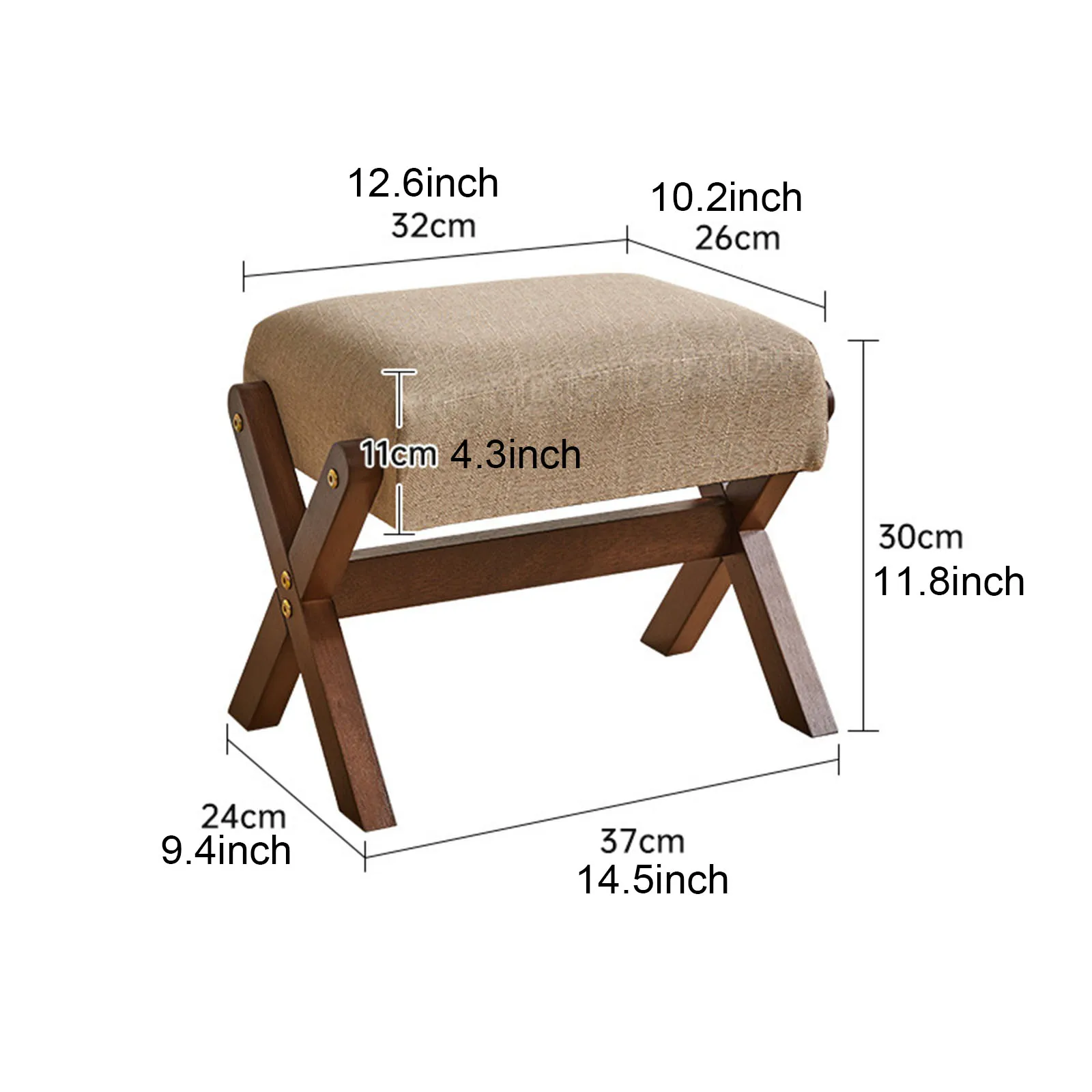 Wood Footstool Step Stool Furniture Foot Rest Apartment Cute Leisure Stool Sitting Stool Home for Bedside Dressing Room Entryway