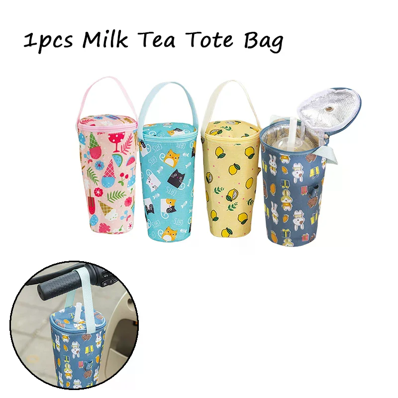 Portable Milk Tea Tote Bag Heat Preservation Bag Eco-friendly Handbag Carrying Insulated Cup Cover Tumbler Cup Accessories