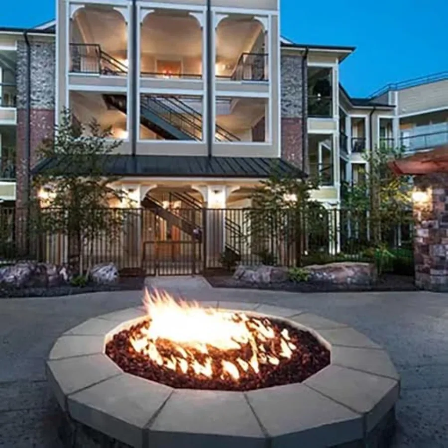 HPC Match Lit Fire Pit Burner Kit FPS6KIT-NG-MSCB Round 6-Inch Propane Burner with Polished Chrome Finish Flange Key Valve Flex