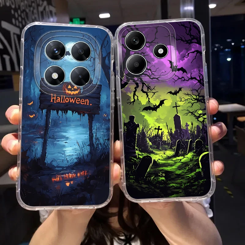 Soft Phone Cover Case for Xiaomi Redmi Note 11S 10S 14C 9 9S A4 12 13C 12S 11 14 Pro Plus 13 Monster Halloween Ghosts