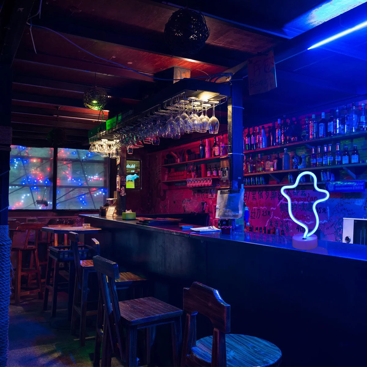 

1Pcs Ghost LED Neon Lamp Creative Night Light Decorative Wall Art for Halloween Party Home Compact Durable Gift Choice