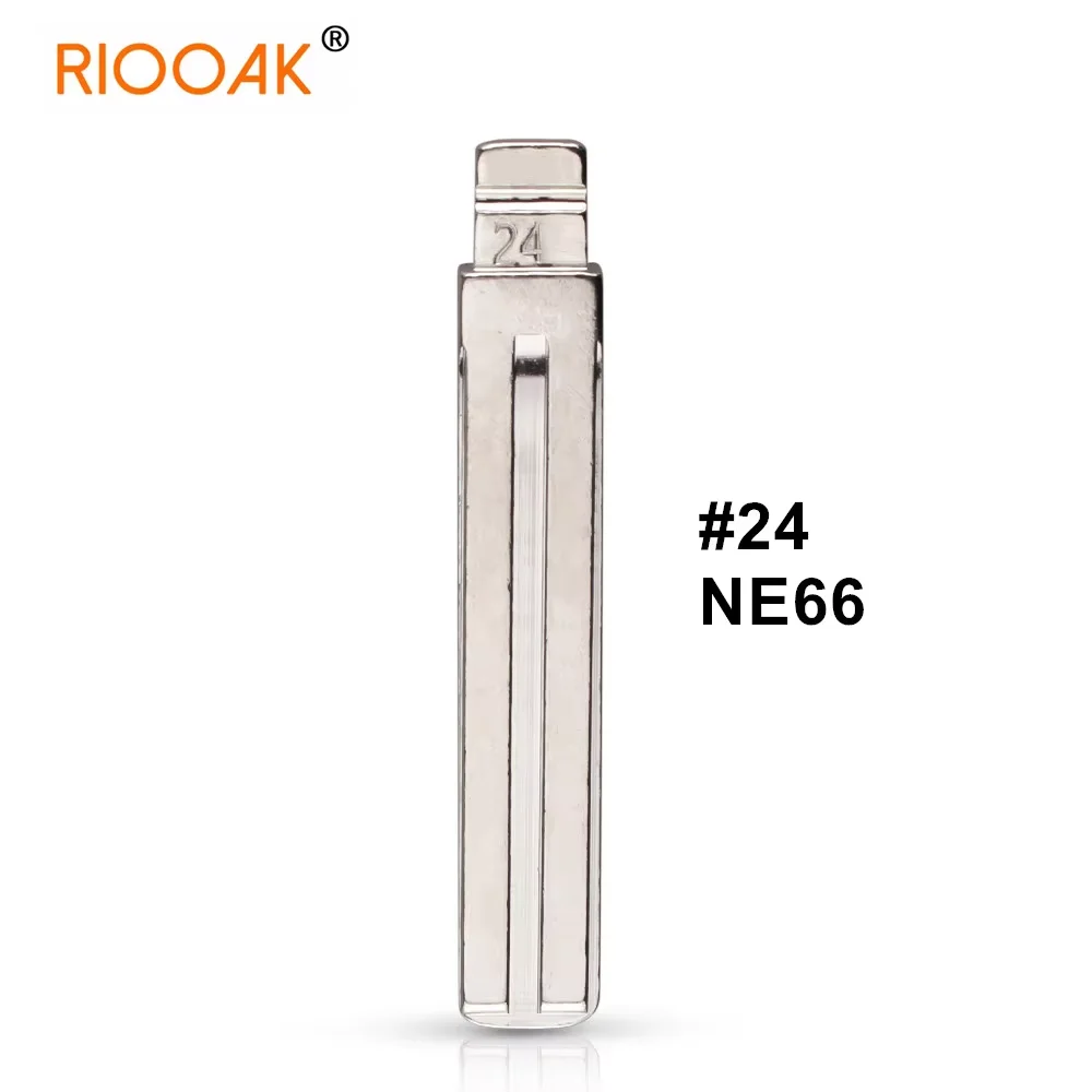 10Pcs #24 NE66 Metal Uncut Flip Key Blank Remote Key Blade Compatible With KD VVDI Key Cutting Machine For Volvo XC90 Replacemen