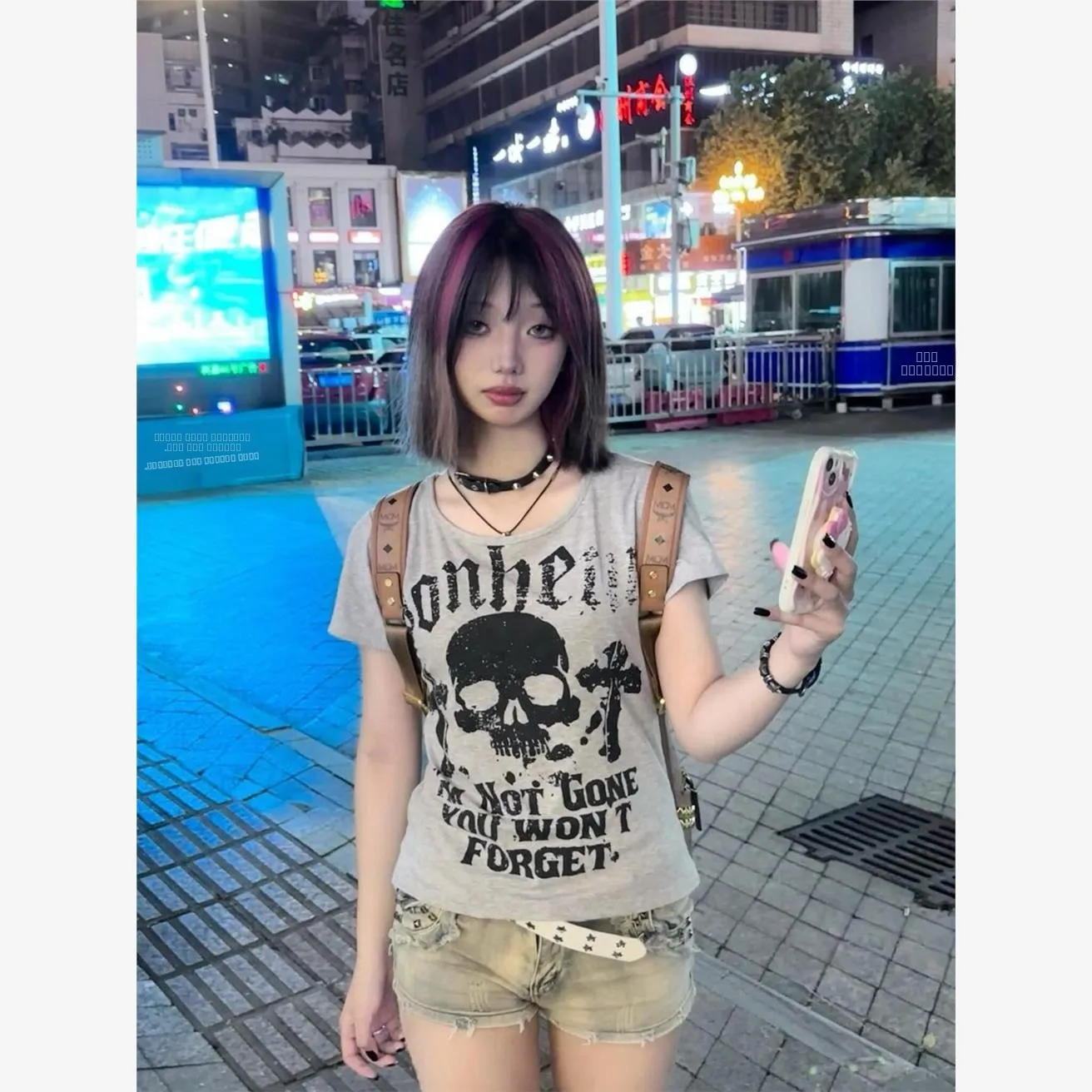 Zomer Y2K Amerikaanse Harajuku Skelet Subcultuur Brief Print Pittig Meisje oulder Lengte ort Sve Puur Katoenen Top Vrouwen