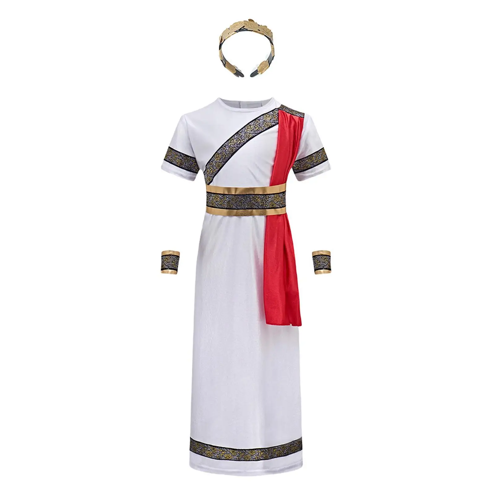 子供ローマ少年コスチュームセットローブプリーツパーティー休日ステージ
