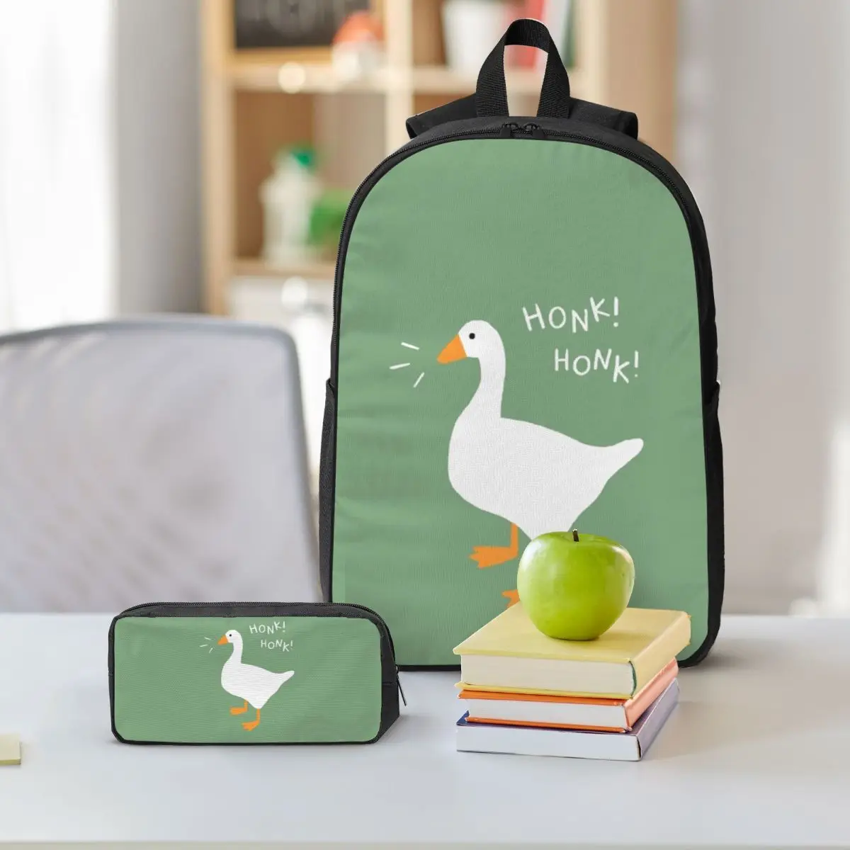 Honk Honk Goose Backpack Student Boys Girls BookBag School Bag Laptop Shoulder Bags 3ps Insulated Lunch Bag Pencil Case
