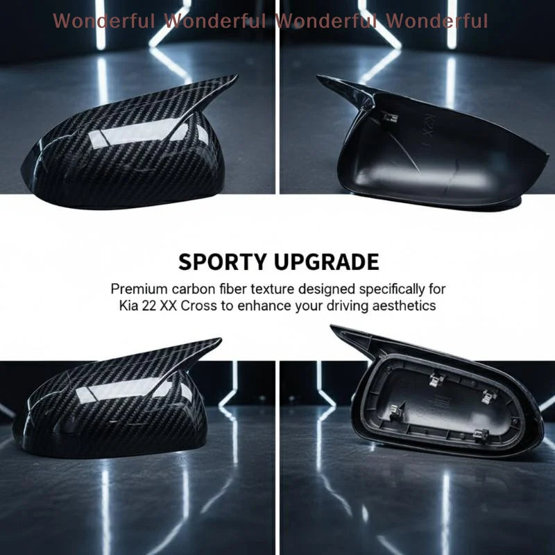 

Replacement Car Side Mirror Cover for K2 KX Cross 2017 to 2020 RIO 4 Stylish Exterior Trim Durable ABS Upgrade