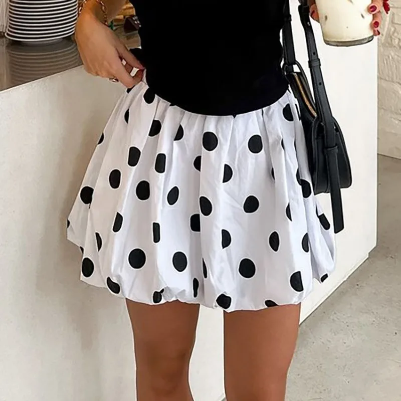 

Pop Fashion Polka Dot Skirt Women New Printed Summer Pod Skirt Casual Pleated Commuter Vacation Vintage Y2k High Waist Skirt
