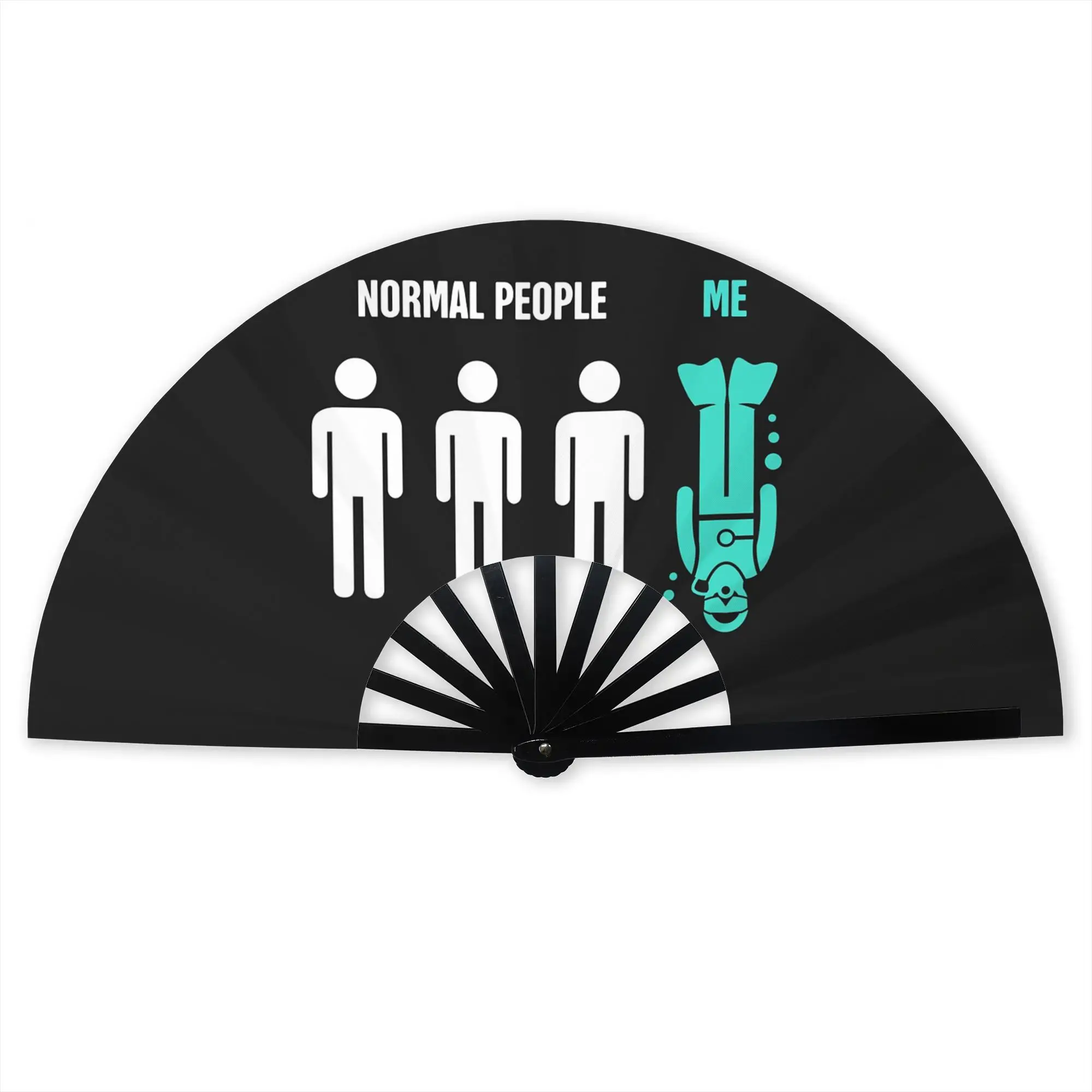 Normal People Scuba Diving Hand Fan Promotional Gift Party Dive Divers Durable Folding Fans Unique Bulk Pack Fan