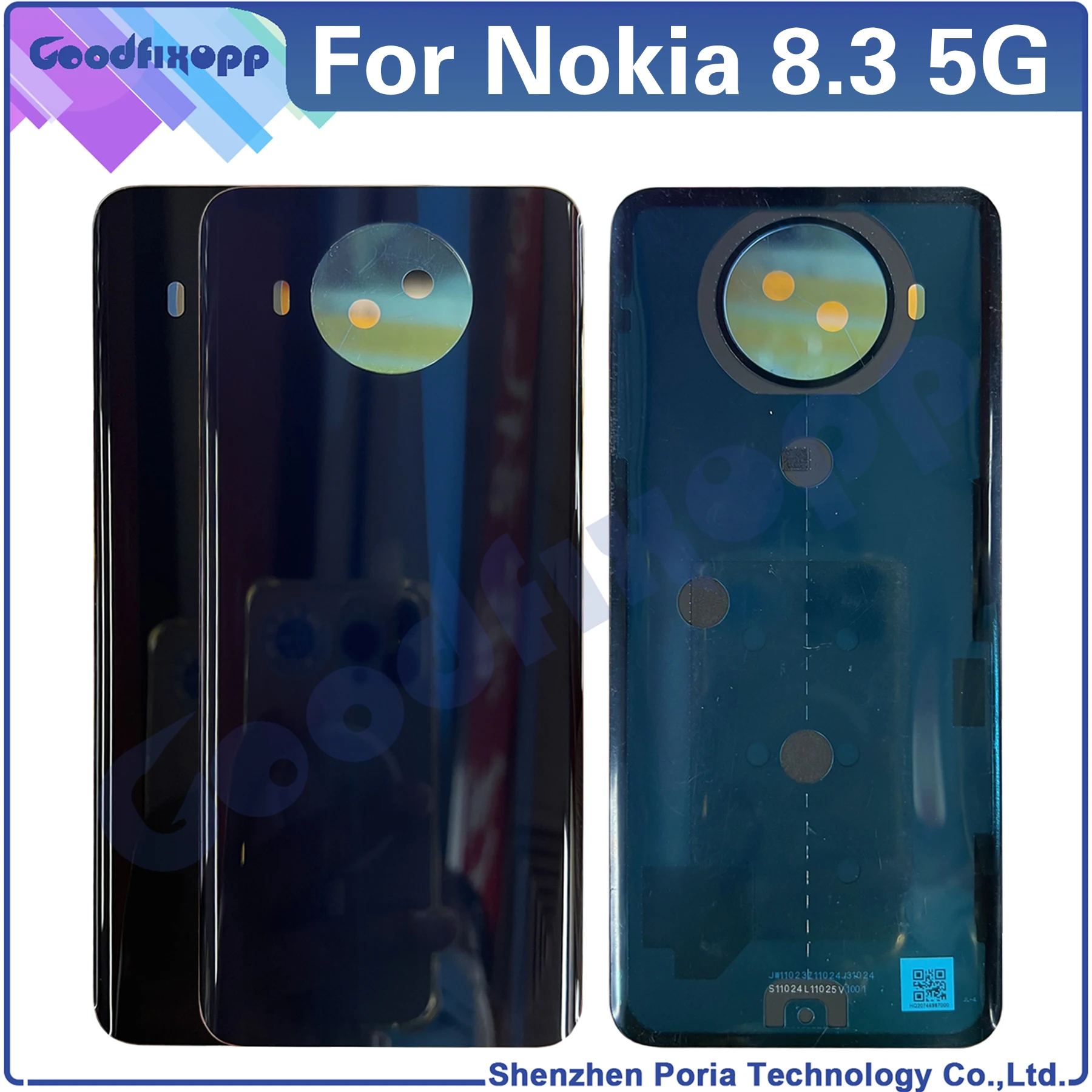 6.81 "polegadas capa para nokia 8.3 5g ta-1243 ta-1251 traseira da bateria capa porta habitação caso capa traseira substituição