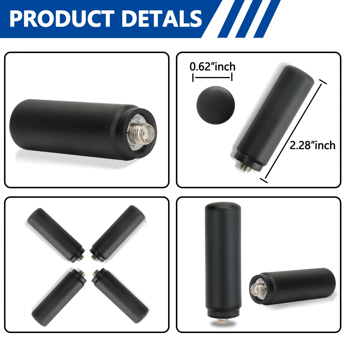 ABBREE antena SMA hembra UHF 400-480MHz alta ganancia para Baofeng - imagen 2
