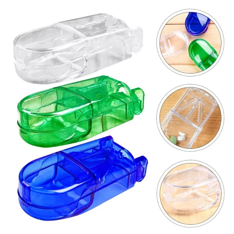 1/2/4pcs Medicine Pill Cutter Medicine Box Medicine Tablet Cutter Splitter, Portable Compartment Pill Storage Box Health Pills