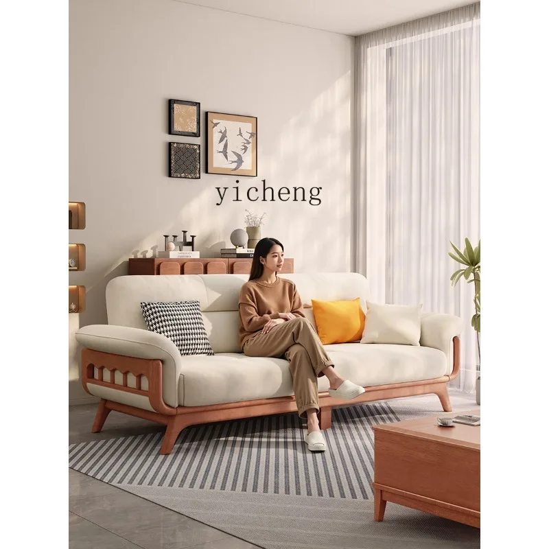 Sa-27 Walnut Solid Wood Cloud Sofa Natural Wood Furniture