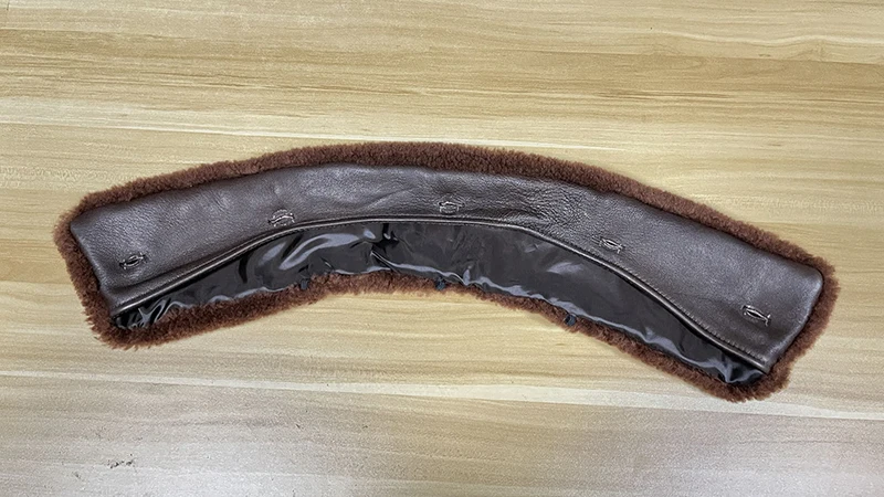 Winter G1 Top Gun Jacken-Zubehör Abnehmbarer Schaffell-Wollkragen Braun Schwarz Original Pelzkragen für Herren-Oberbekleidung – Detail 12