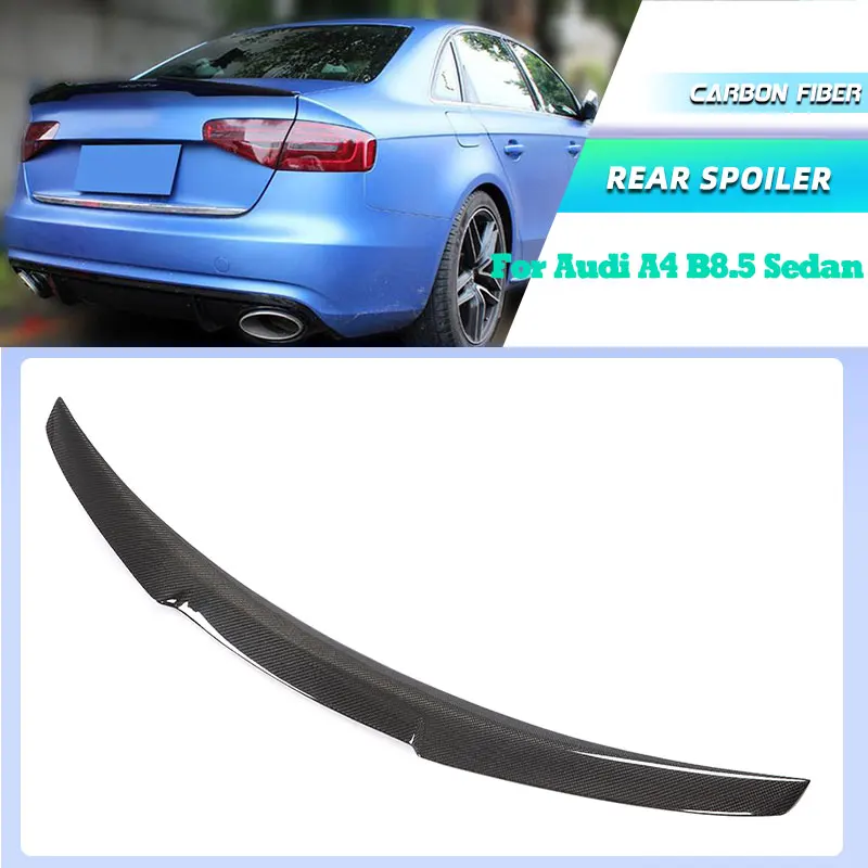 

Full Carbon Fiber Car Rear Trunk Spoiler Wings for Audi A4 B8.5 Sedan 2013-2016 Racing Rear Spoiler Boot Wing Lip Body Kit