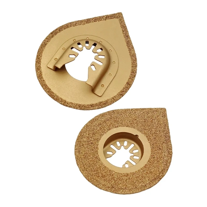AC62-2Pc Oscillating Multitool Triangle Carbide Rasp Saw Blade Grind Blade Water Droplet Shaped Grinding Disc Trimming Blade