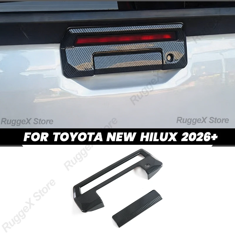 

For Toyota HiLux 2026+ Trunk Tailgate Handle Bowl Cover Carbon Look Trim Anti-scratch Exterior Protective Cover Car Accessories