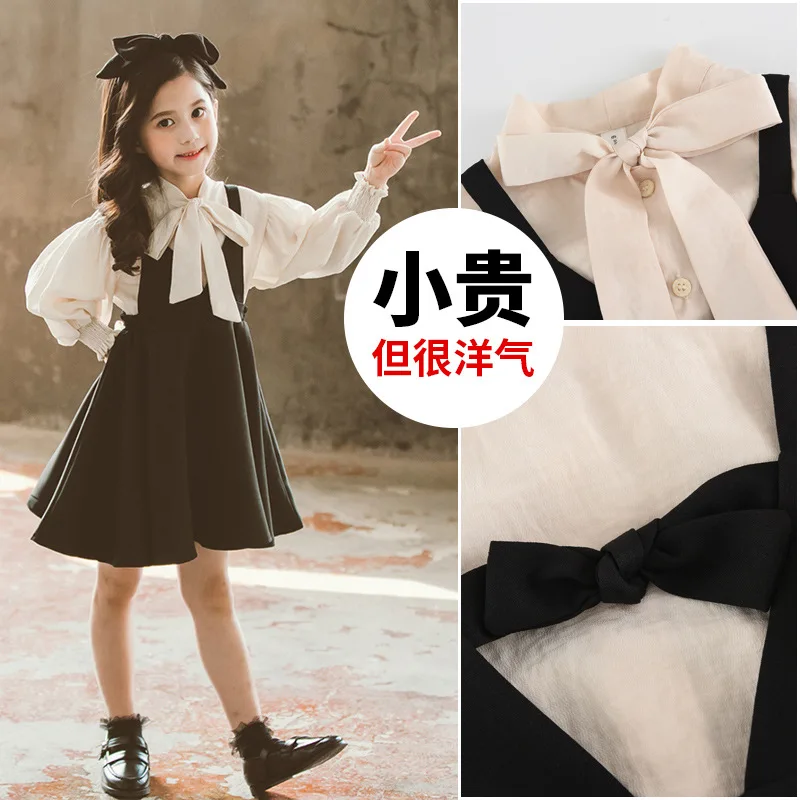 

2024 Korean Spring Autumn Edition: Big Boys, Girls, Little Girls Bow, Backband Skirt, Children's Set, And Fashionable